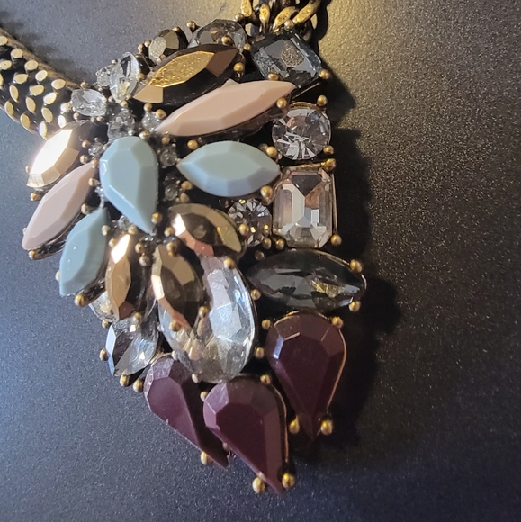 J.Crew Purple Stoned Statement Necklace - Picture 3 of 9